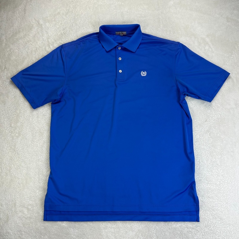 Peter Millar Summer Comfort Polo Shirt Mens M Blue Performance Golf Classic Logo